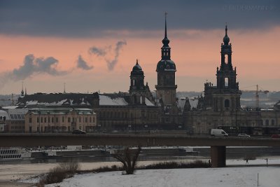 Foto: Winterlicher Blick auf die Altstadt von Dresden (Sachsen)